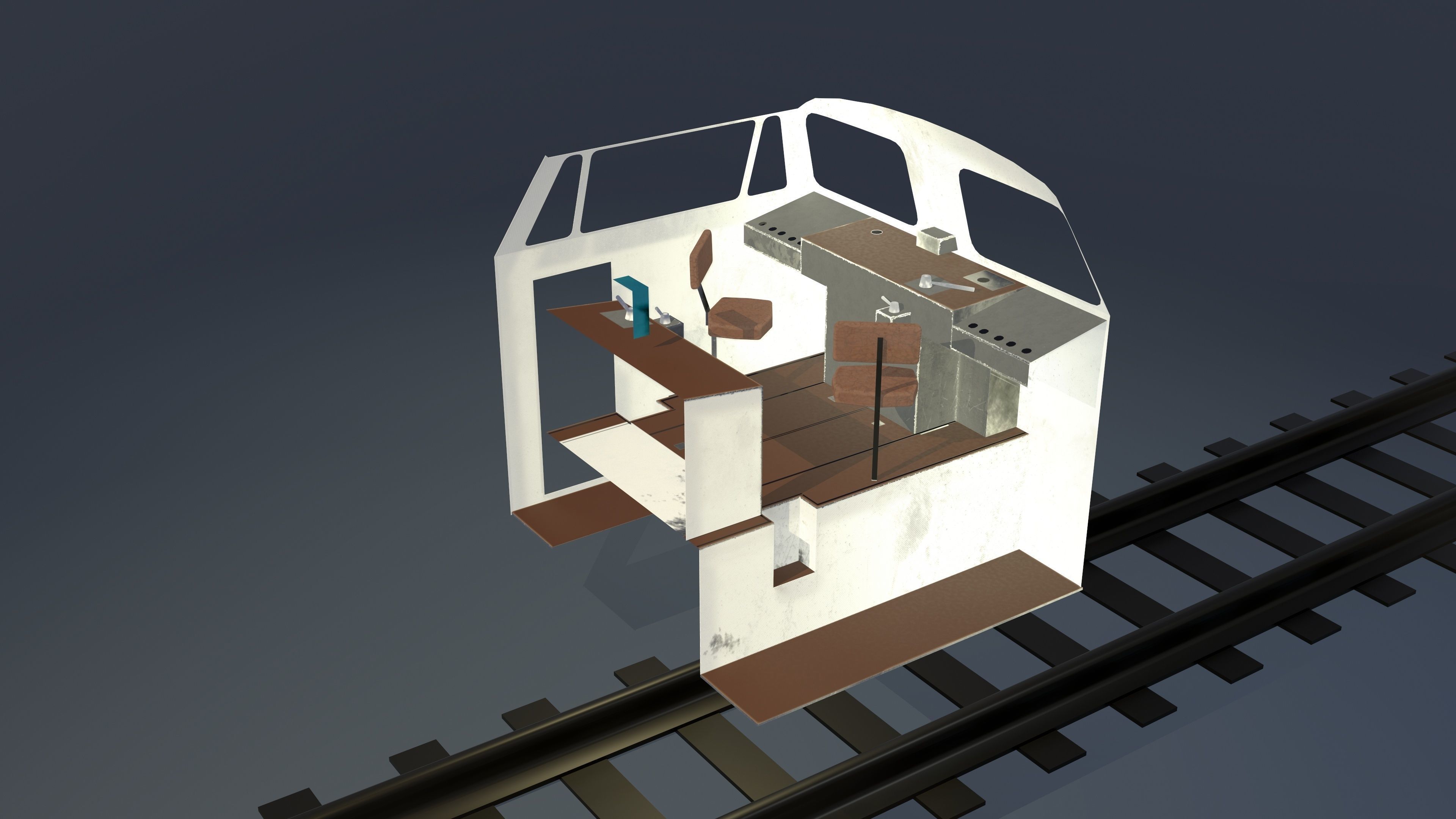 Train t-334 Low-poly 3D model_14