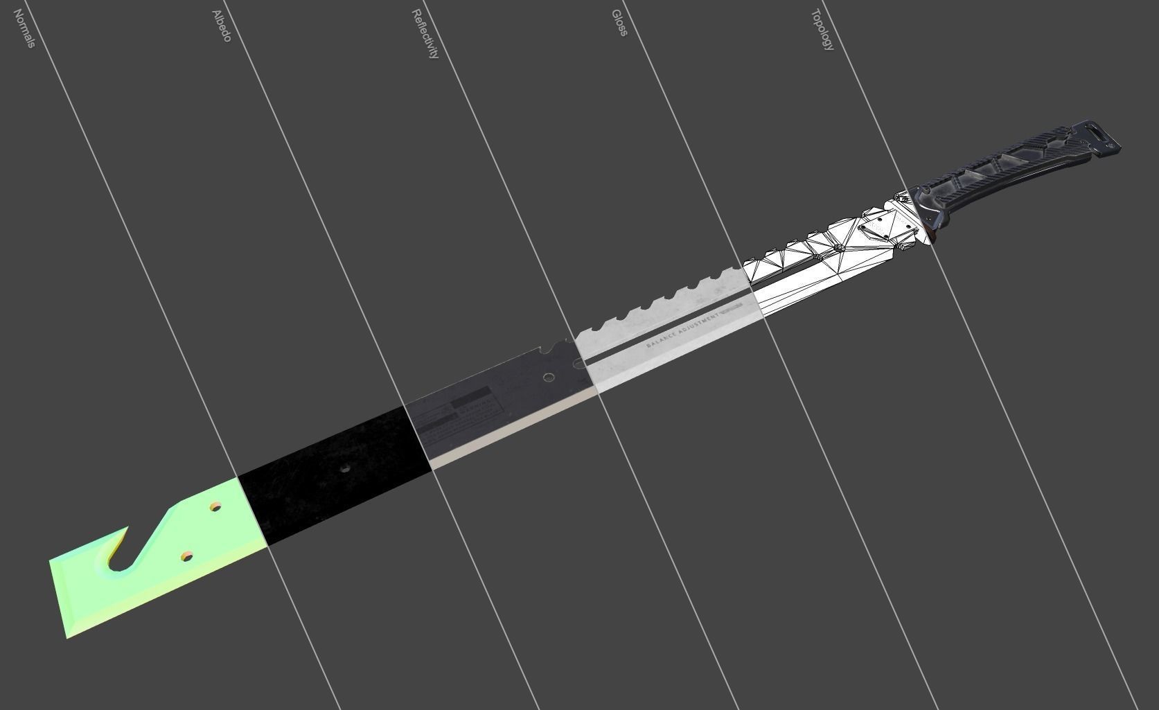Sci Fi Sword Low-poly 3D model_3