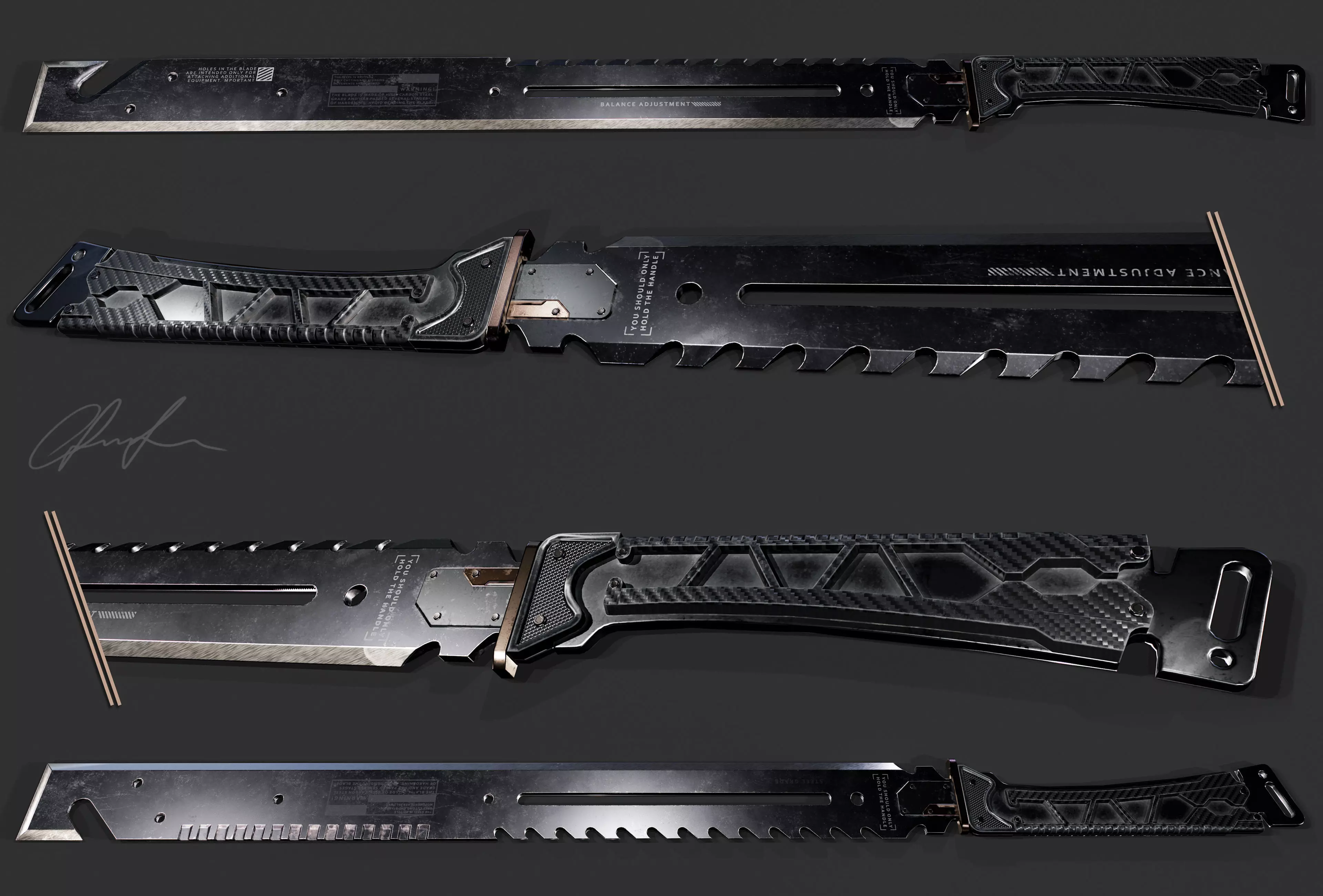 Sci Fi Sword Low-poly 3D model_0