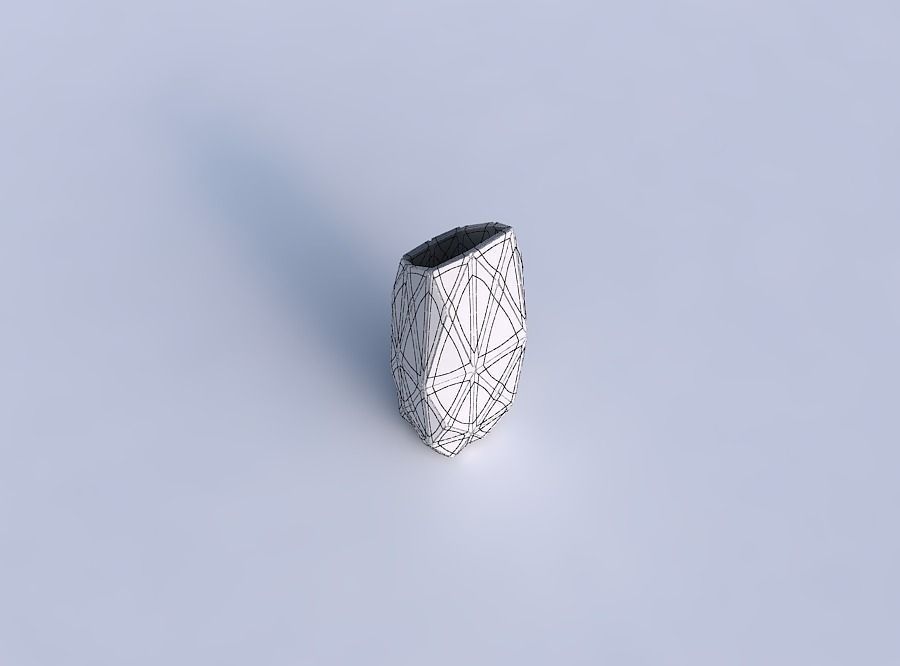Vase bent rectangle with triangle plates 3D print model_6