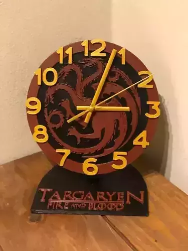 House Targaryen office Clock 3D print model