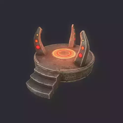 Altar circular platform with steps Low-poly 3D model