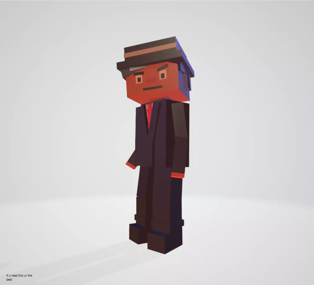 Secret agent  Free low-poly 3D model_0