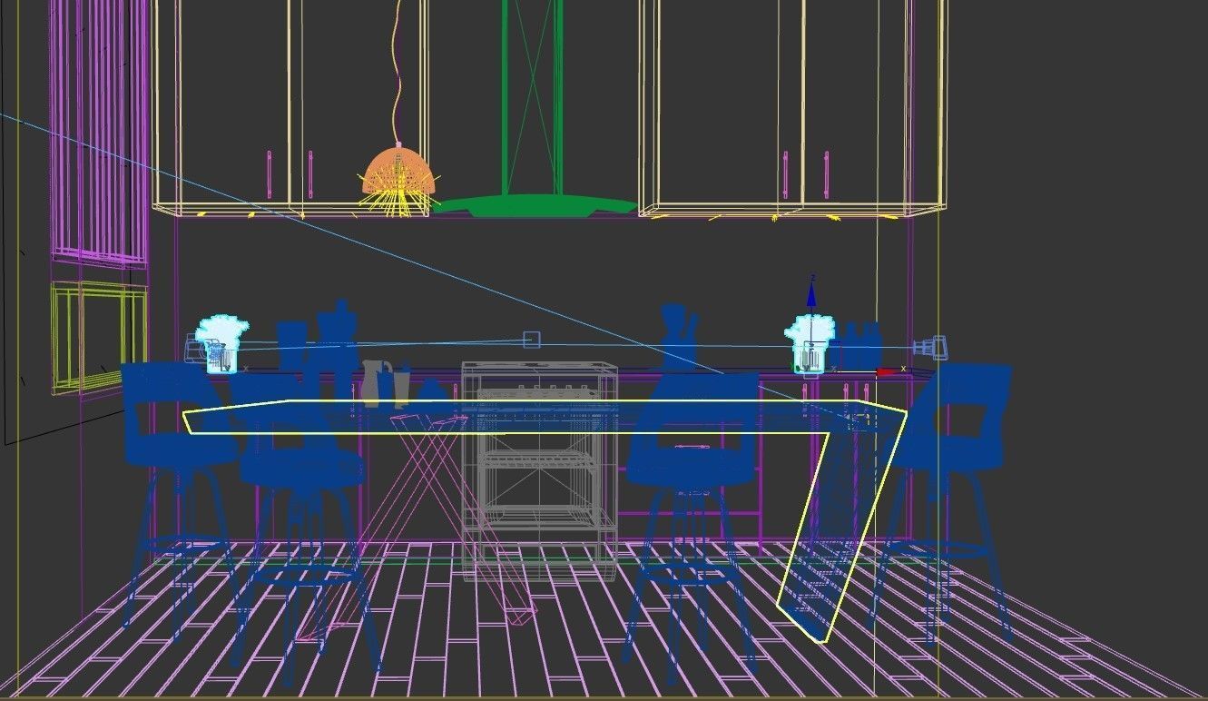 Modular Kitchen Interior 3D model_5
