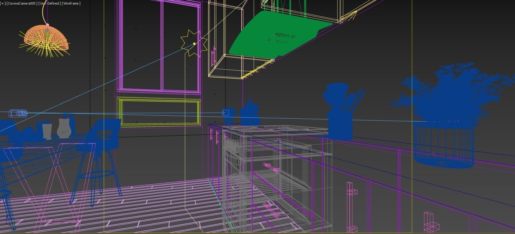 Modular Kitchen Interior 3D model_3
