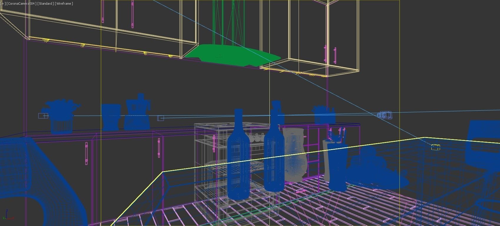 Modular Kitchen Interior 3D model_4