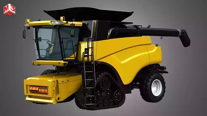 NH - CR 9070 Combine Harvester - with Rubber Tracks System 3D model