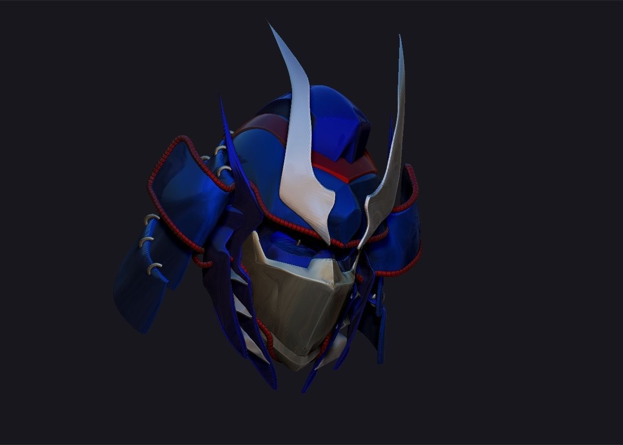 Optimus Prime Samurai Helmet 3D print model_5
