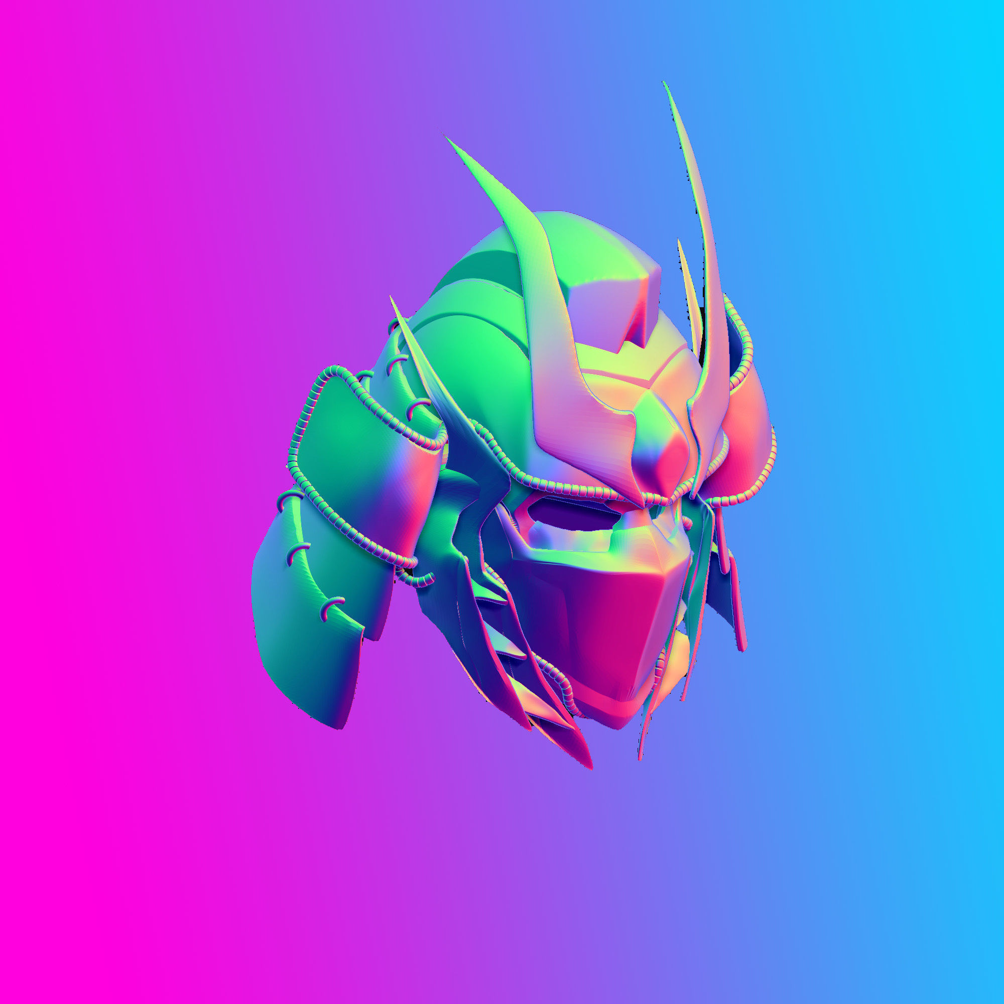 Optimus Prime Samurai Helmet 3D print model_2