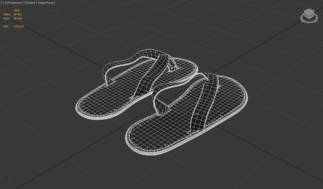 leather slipper 3D model_16