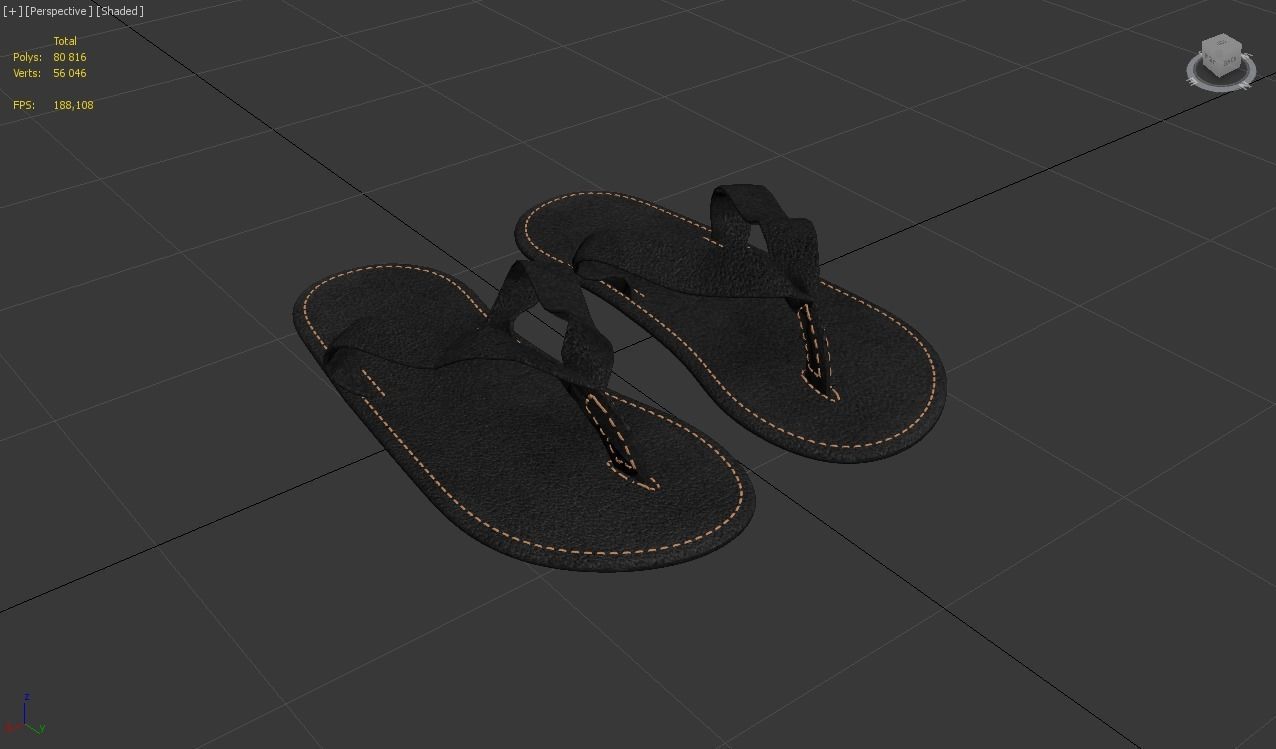 leather slipper 3D model_17