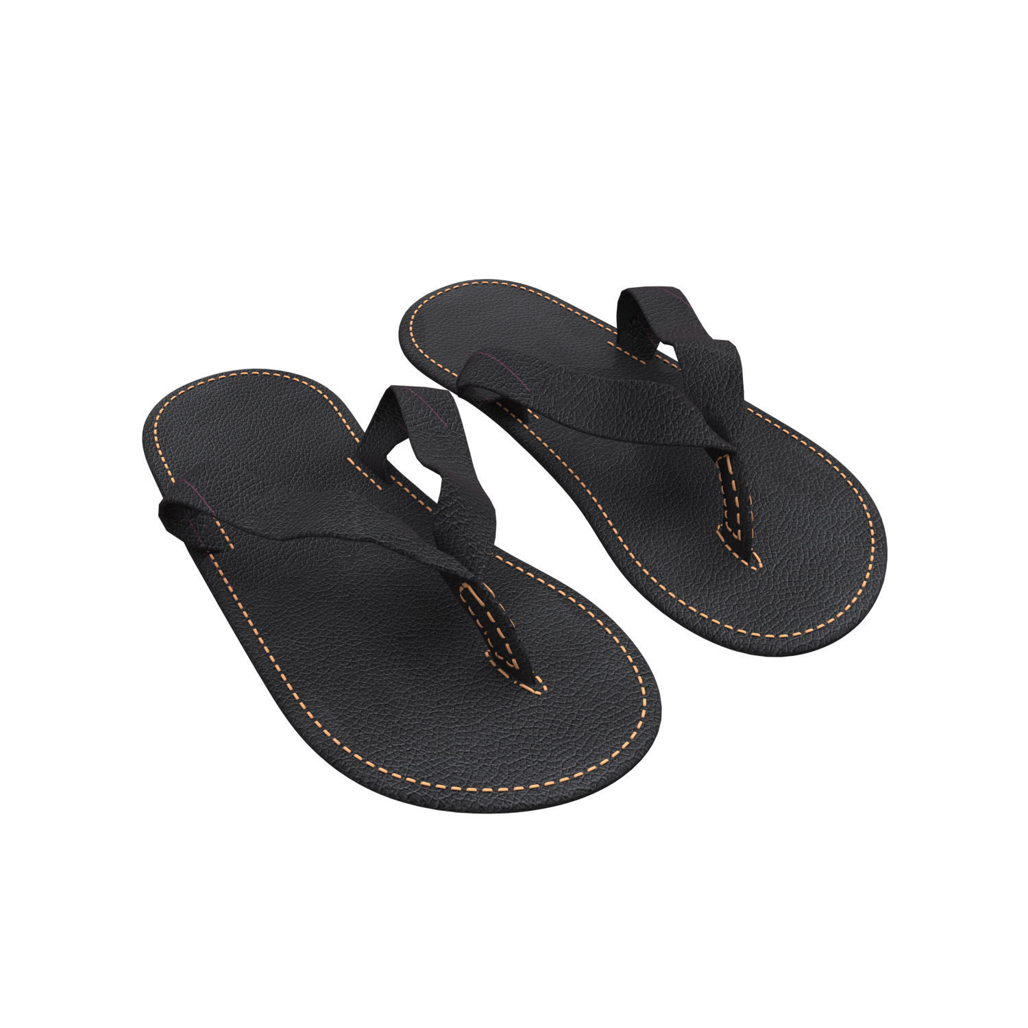 leather slipper 3D model_2