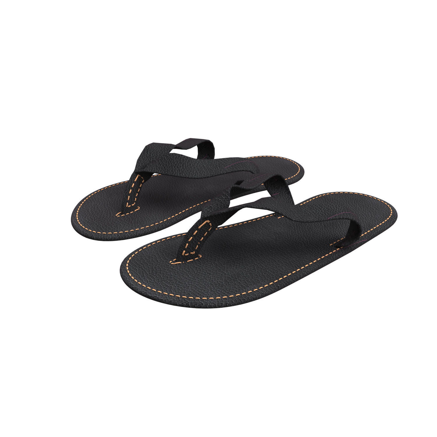 leather slipper 3D model_4