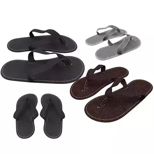 leather slipper 3D model leather slipper 3D model