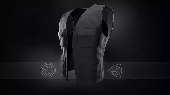 Black Vest Low-poly 3D model