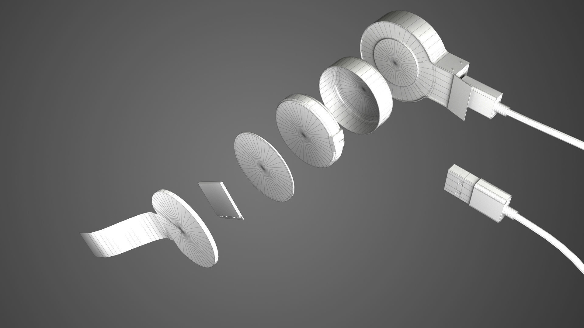 NeuraLink usb charger connected to clock 3D model_7