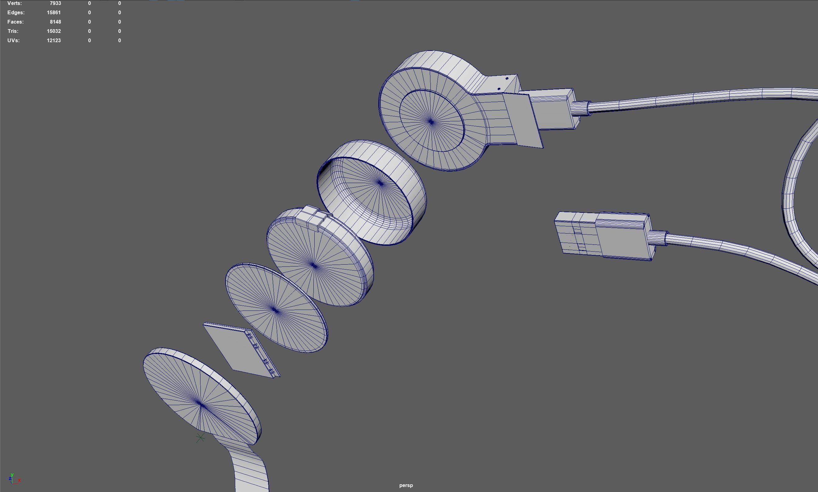 NeuraLink usb charger connected to clock 3D model_8
