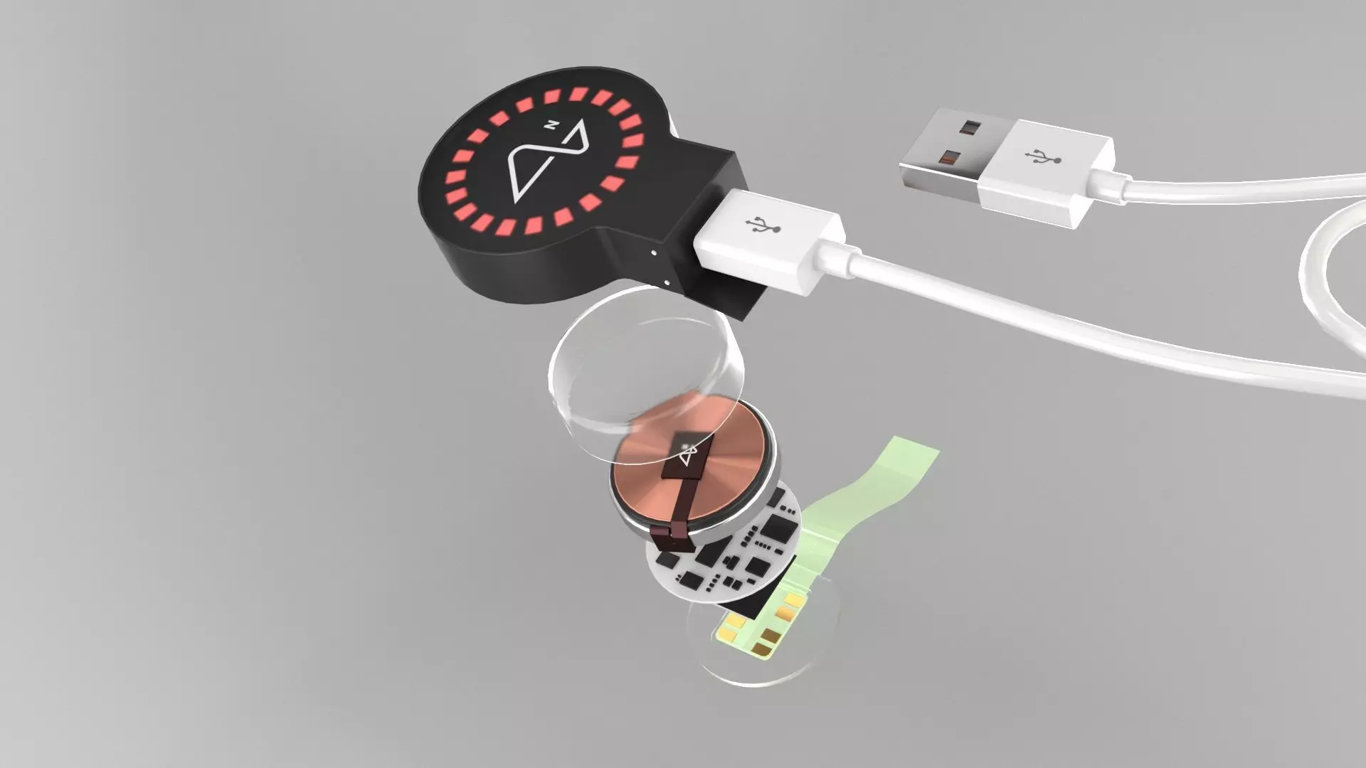 NeuraLink usb charger connected to clock 3D model_0