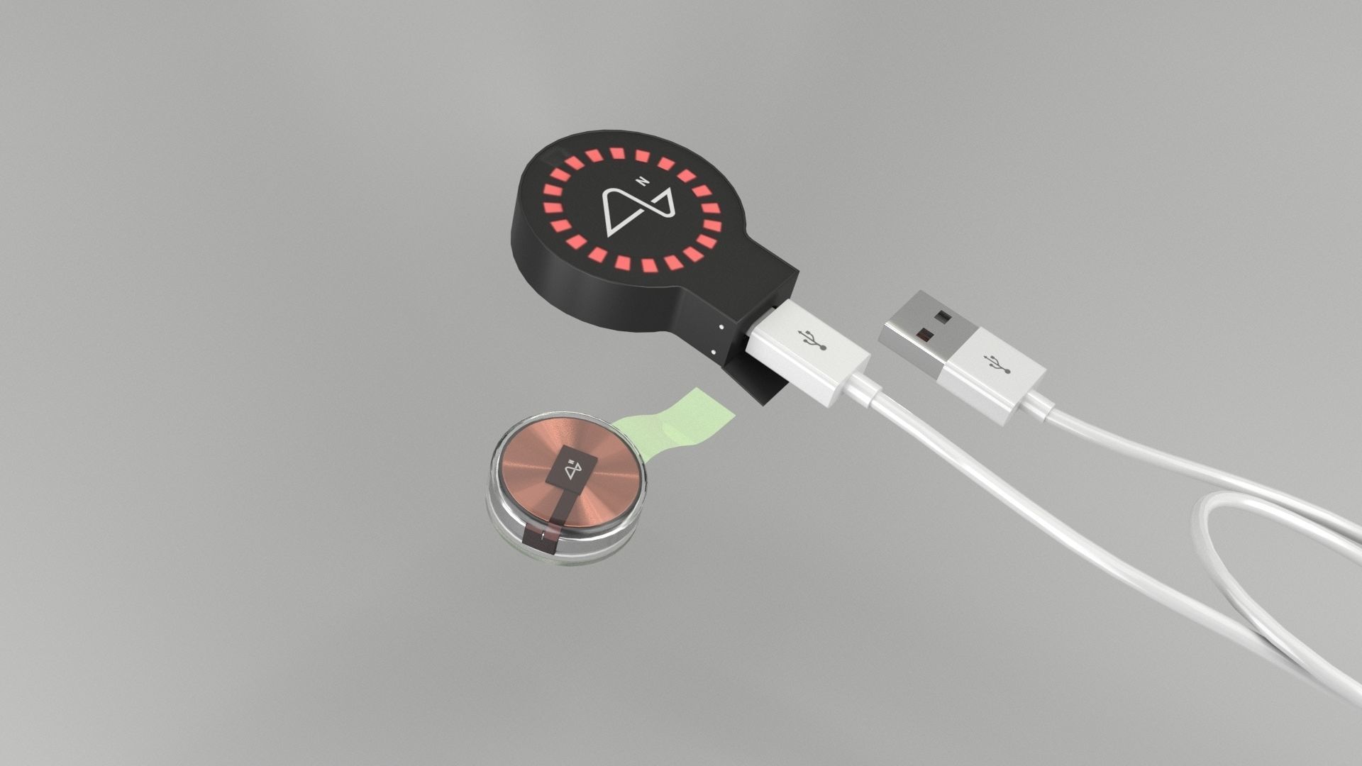NeuraLink usb charger connected to clock 3D model_2