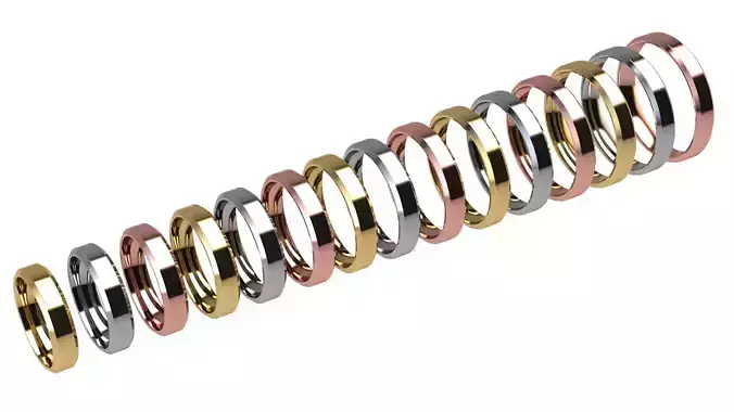 Chamfer Wedding Band 4 mm wide