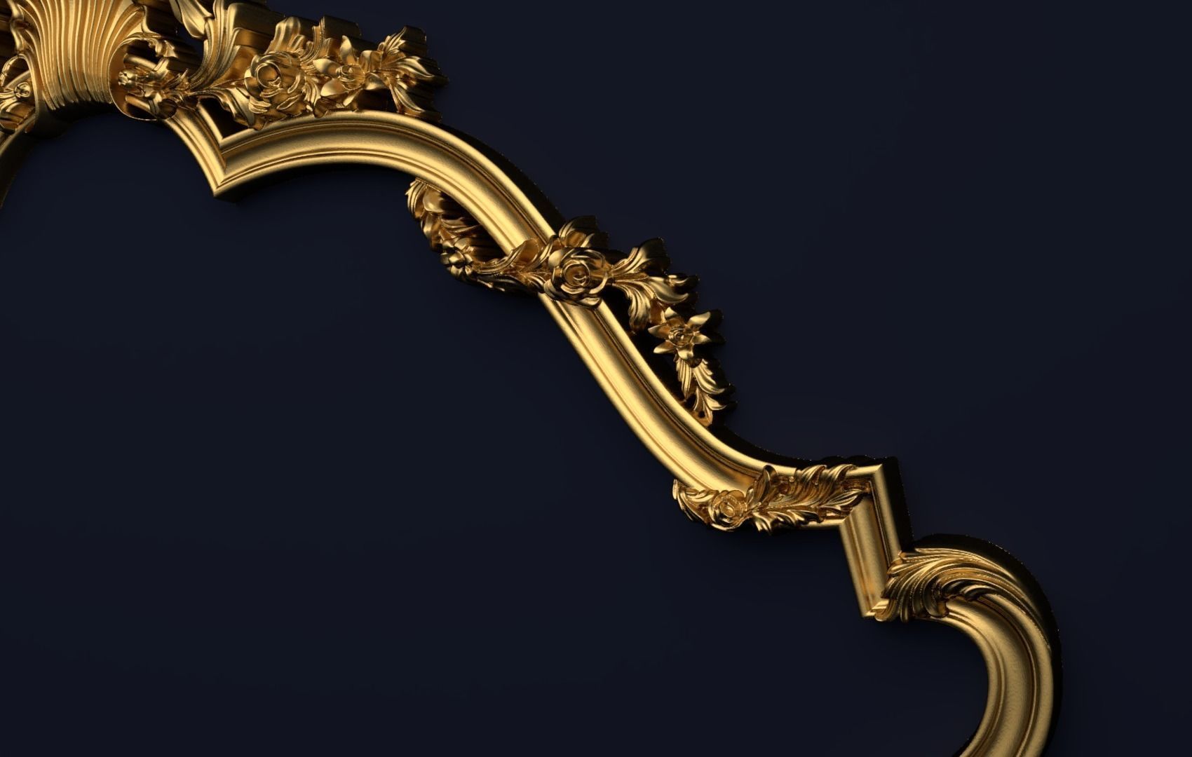 Classic Carved Bed 3D model 03 3D model_2