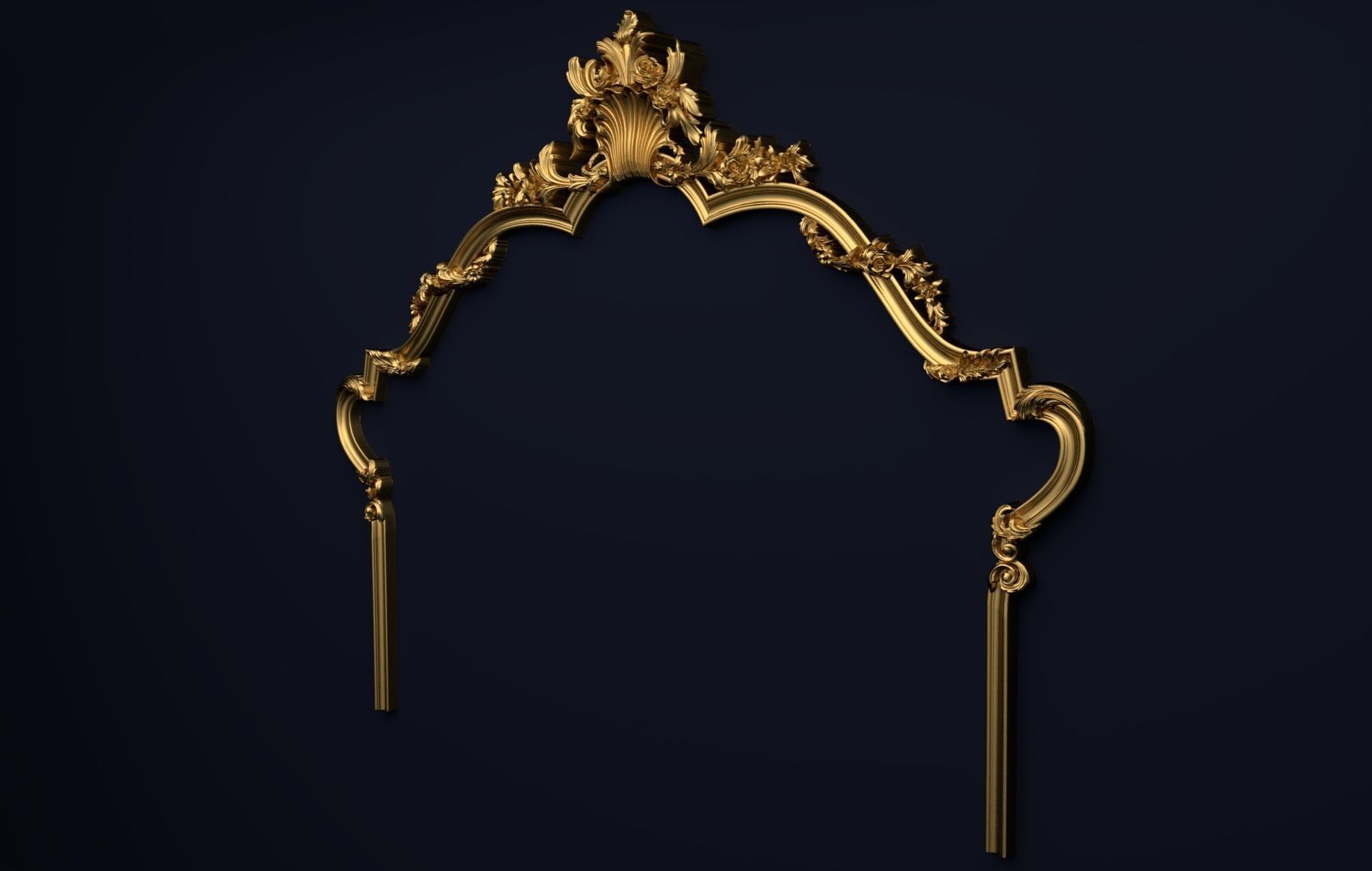 Classic Carved Bed 3D model 03 3D model_3