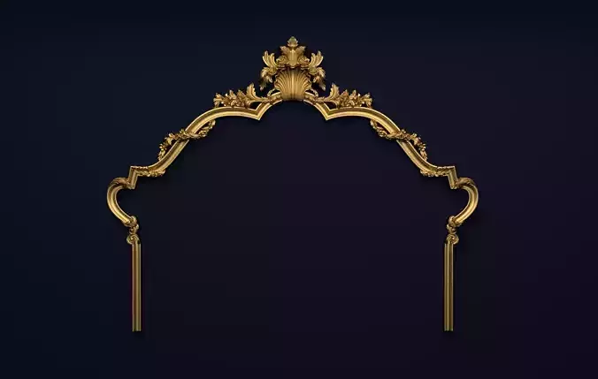 Classic Carved Bed 3D model 03 3D model
