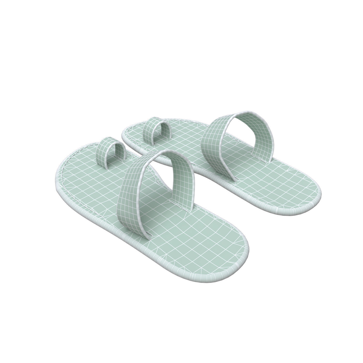 leather slippers 3D model_25