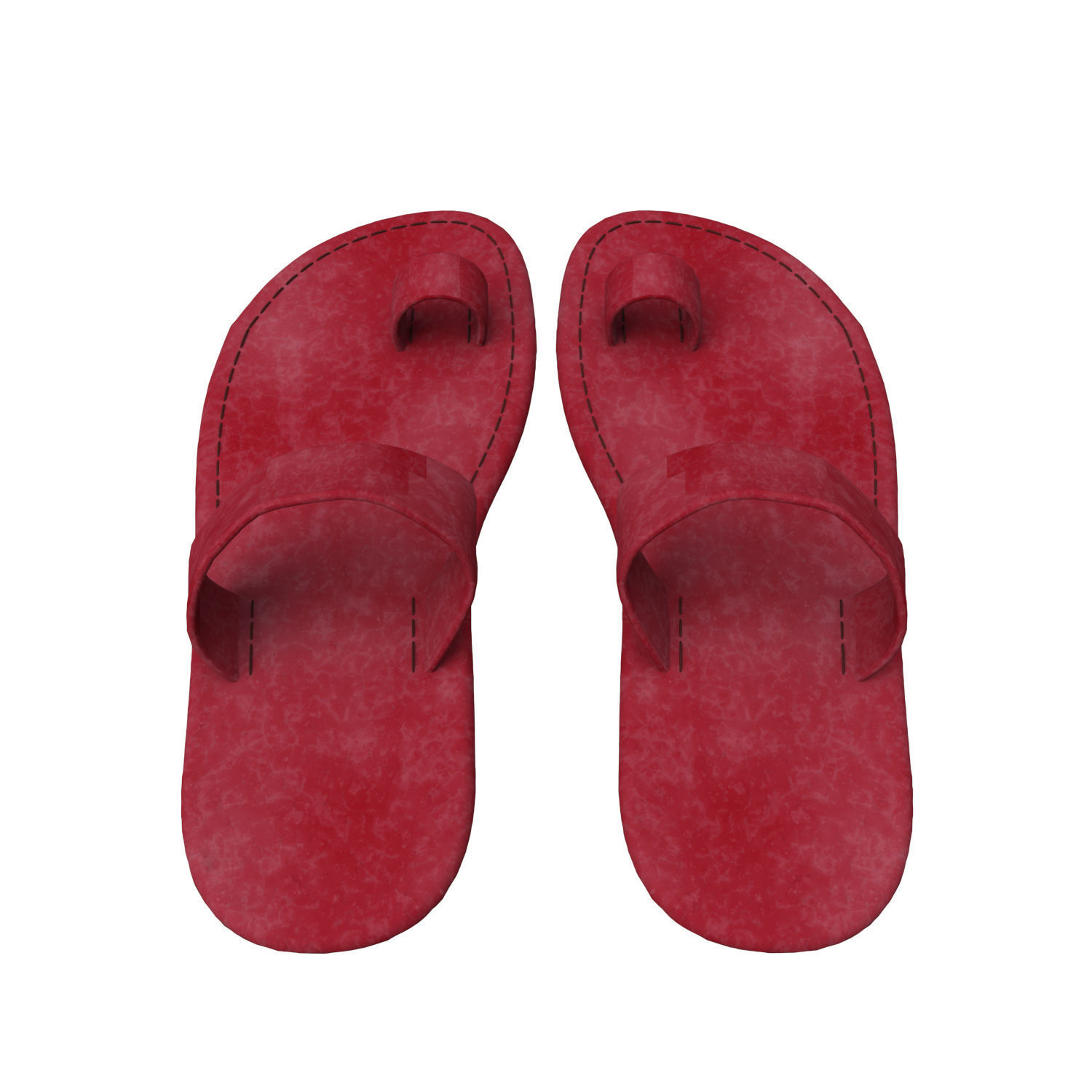 leather slippers 3D model_18