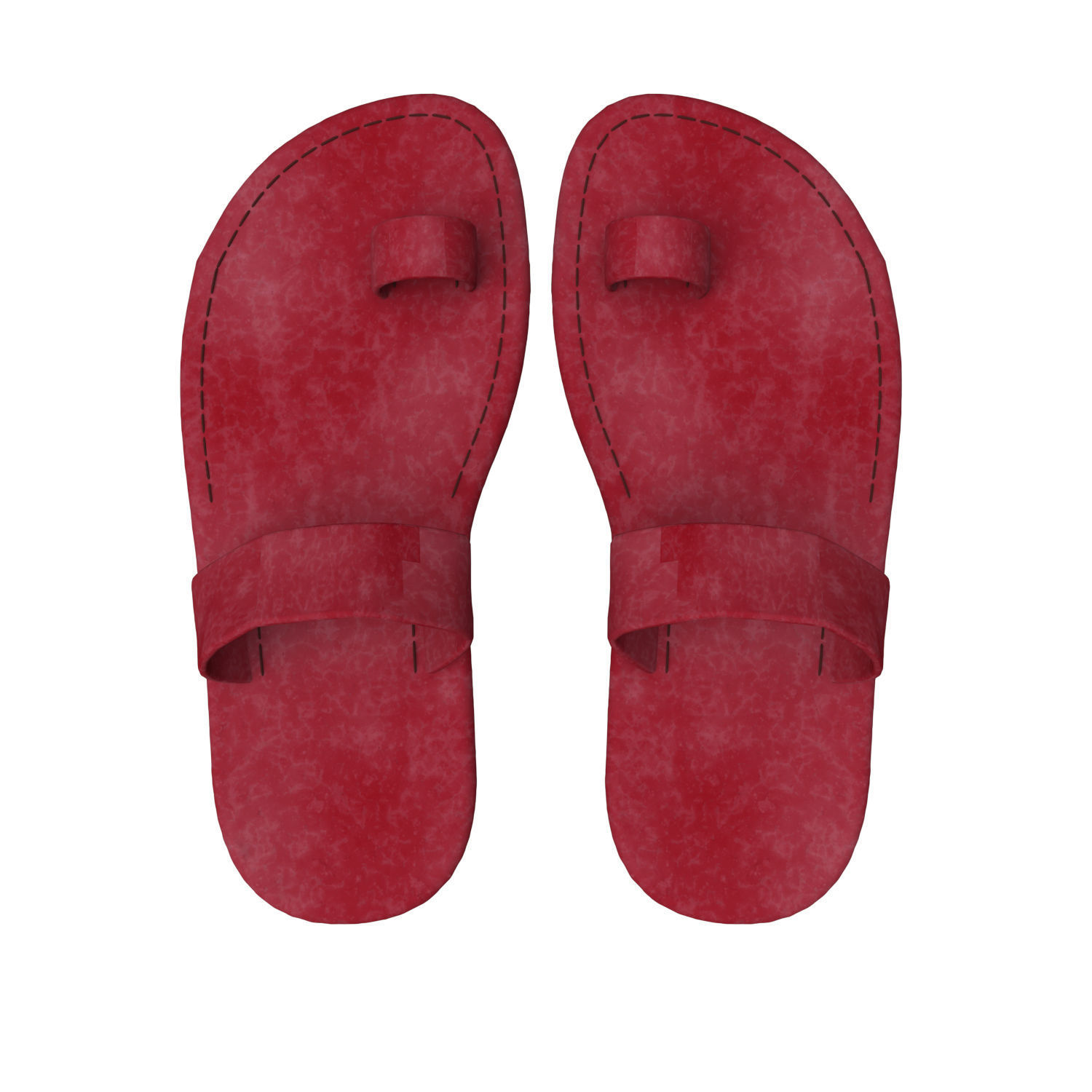 leather slippers 3D model_17