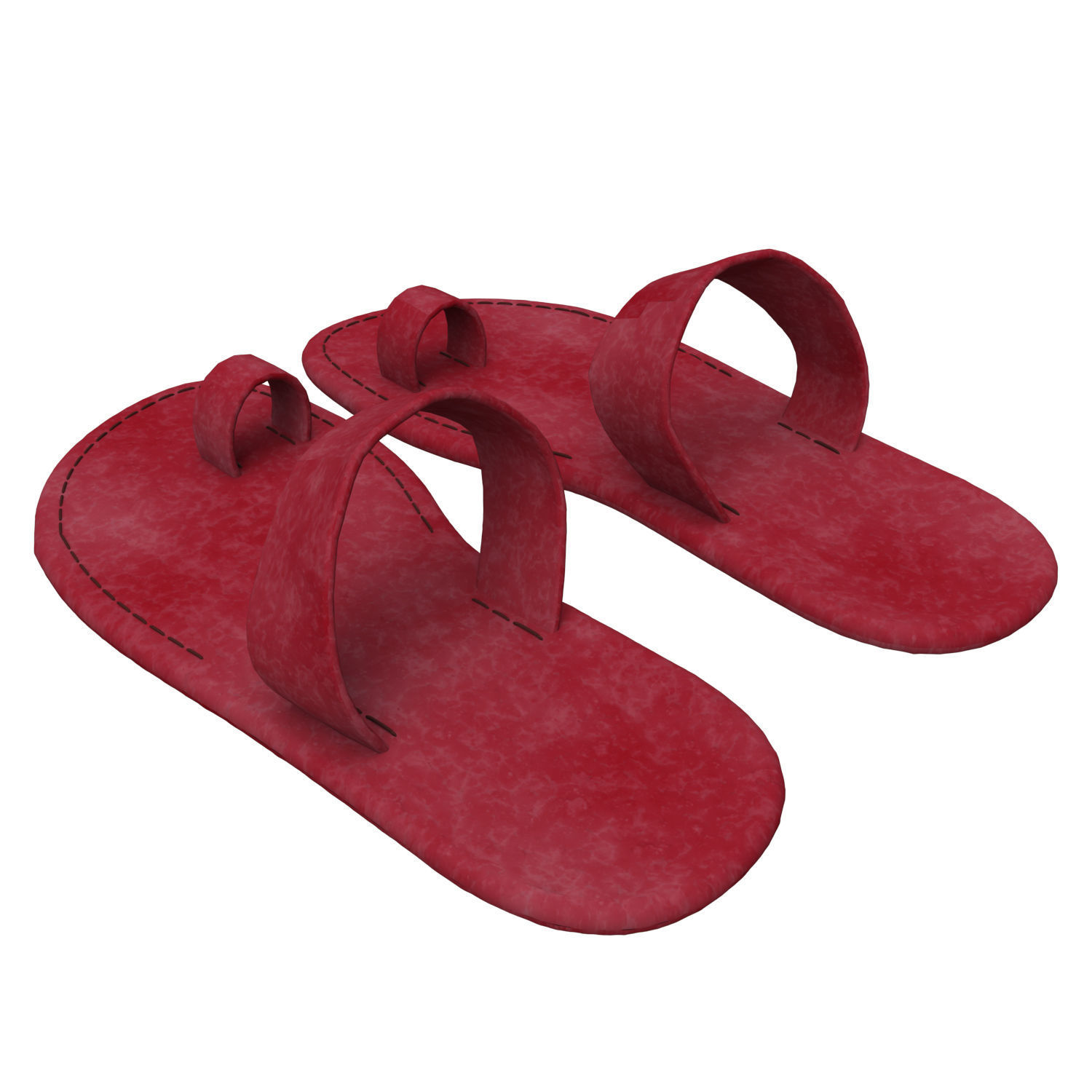 leather slippers 3D model_16