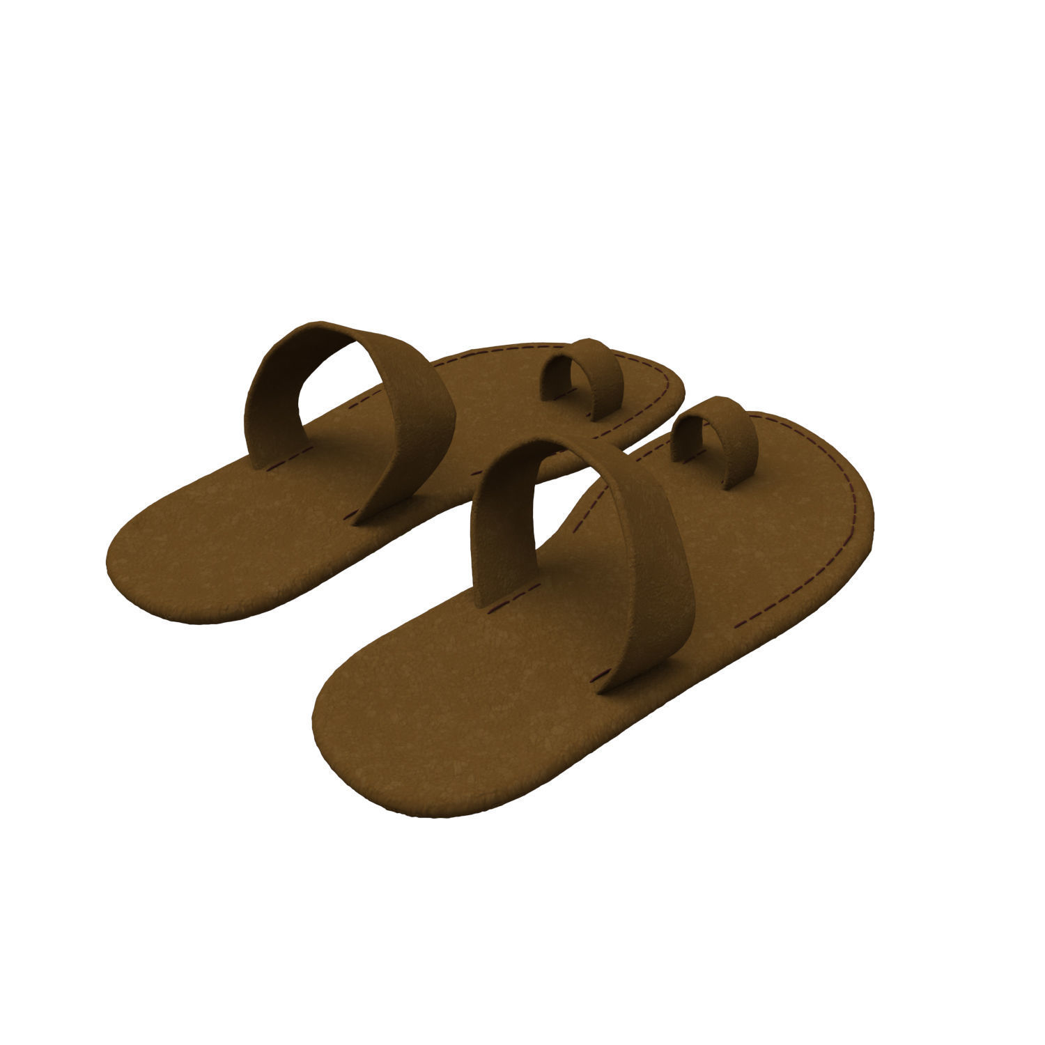 leather slippers 3D model_21