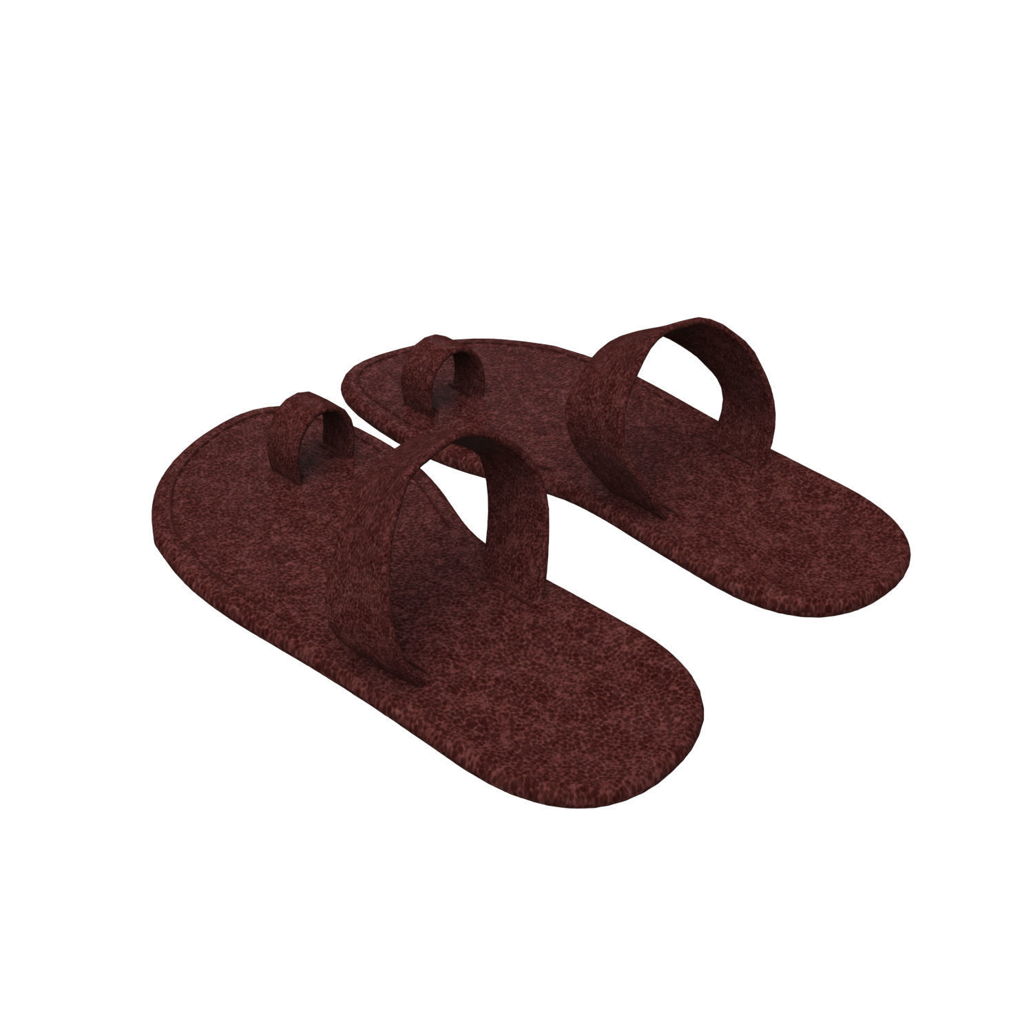 leather slippers 3D model_22