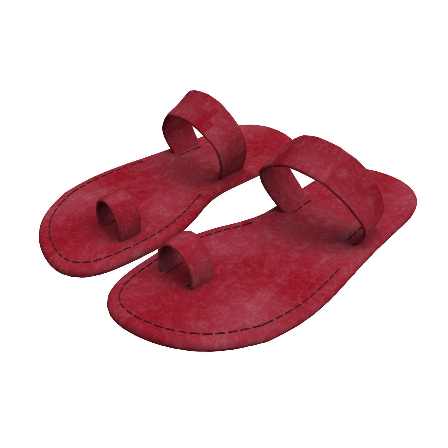 leather slippers 3D model_8