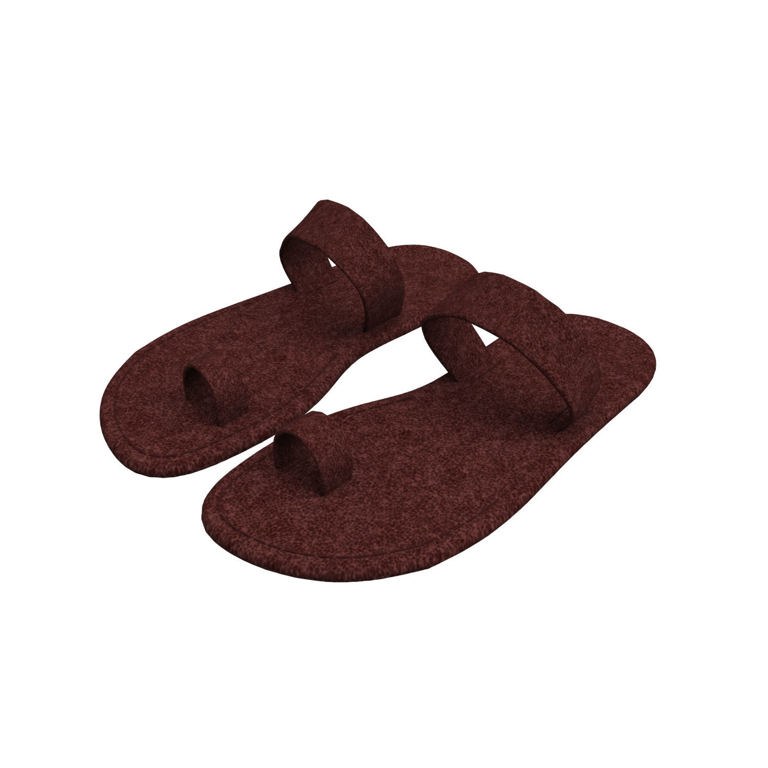 leather slippers 3D model_12