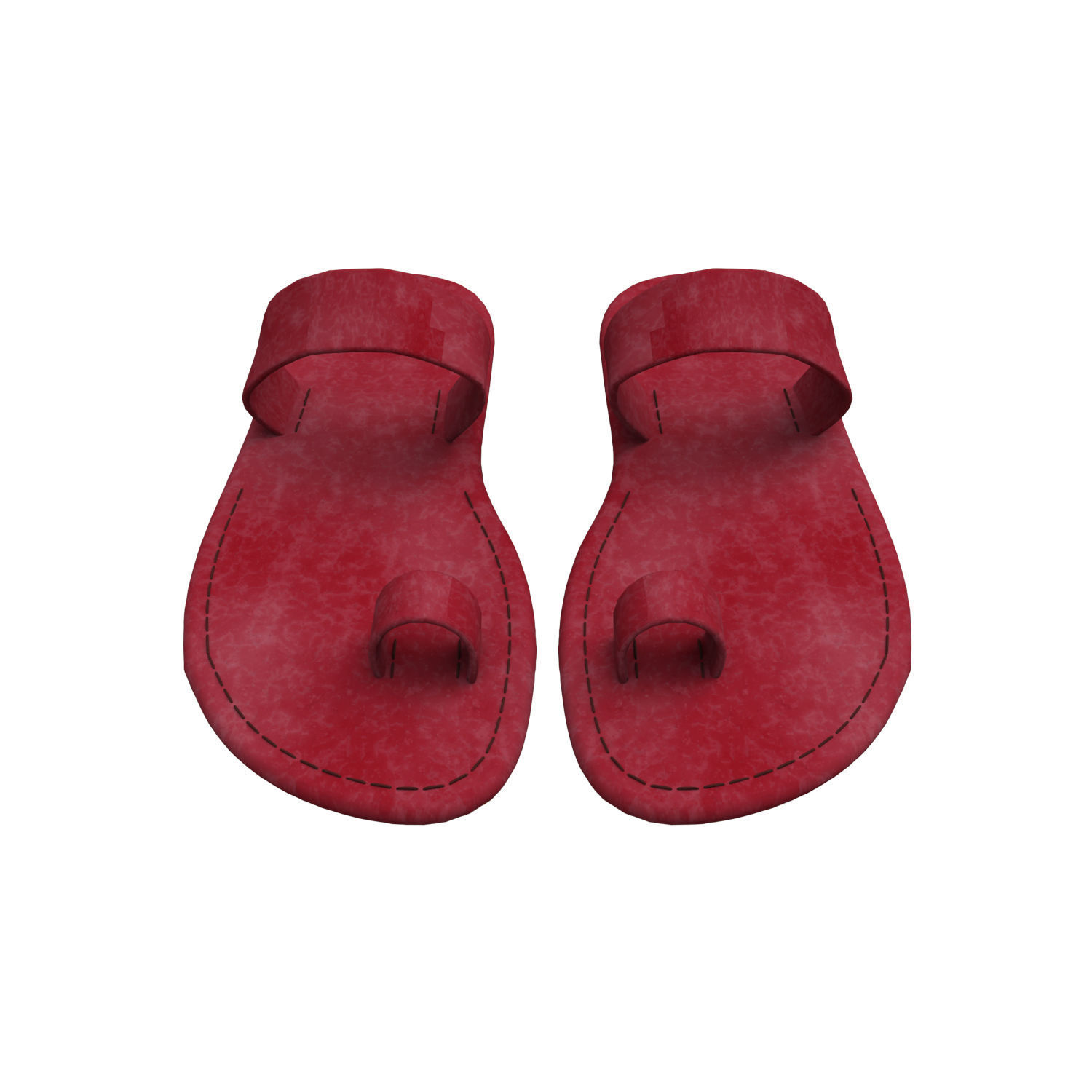 leather slippers 3D model_15