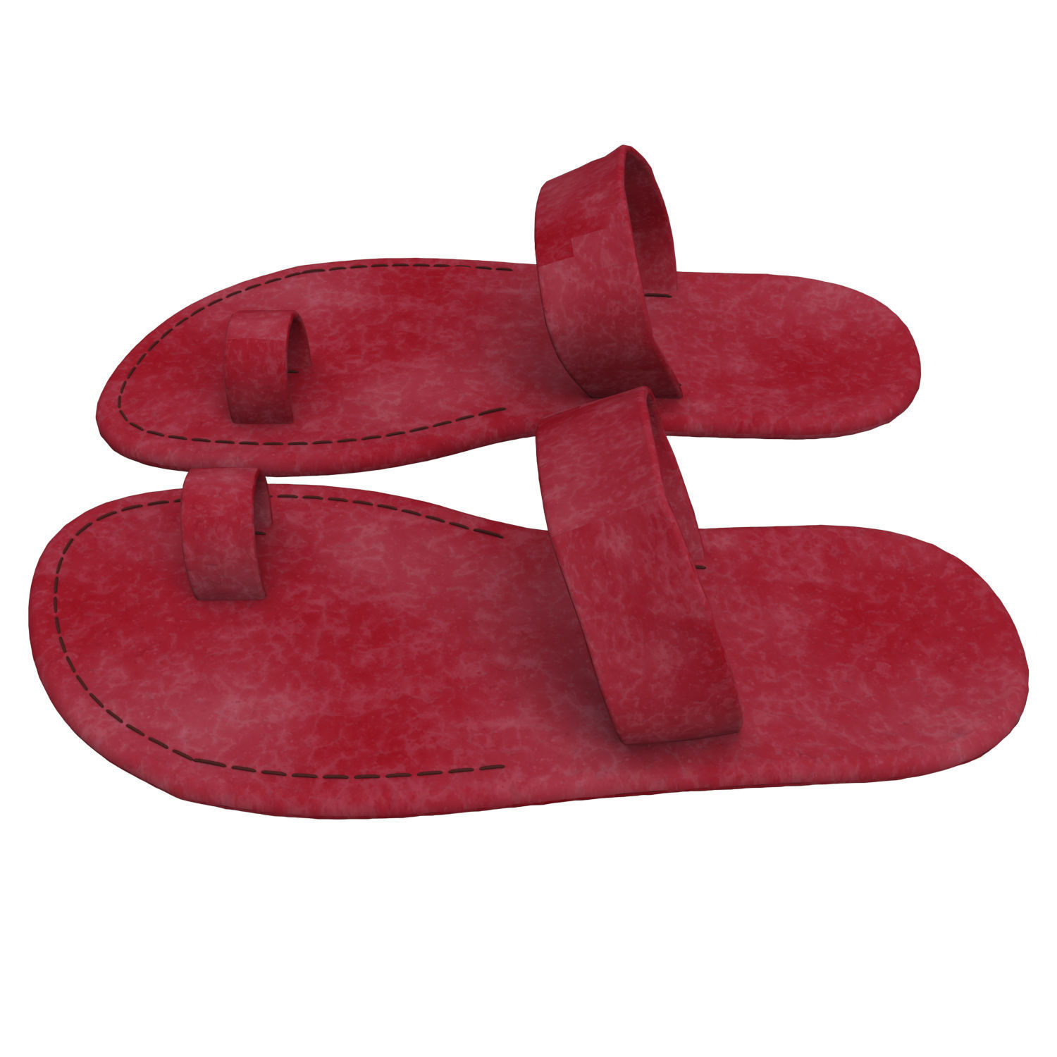 leather slippers 3D model_1
