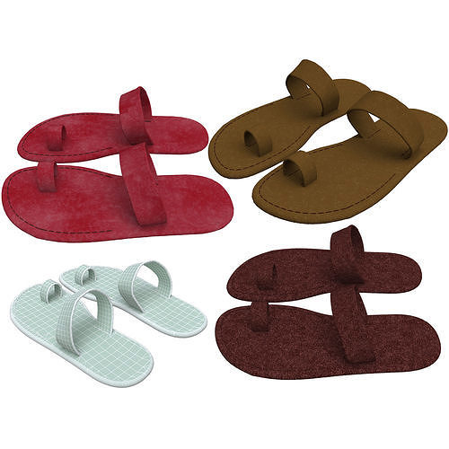 leather slippers 3D model
