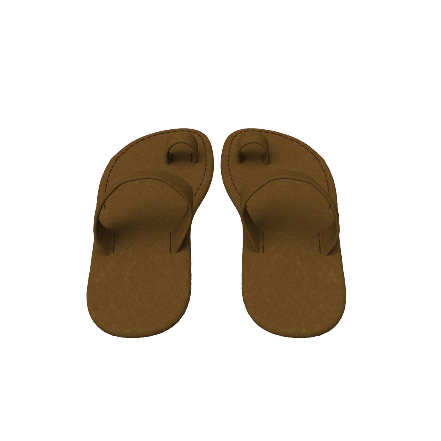 leather slippers 3D model_23