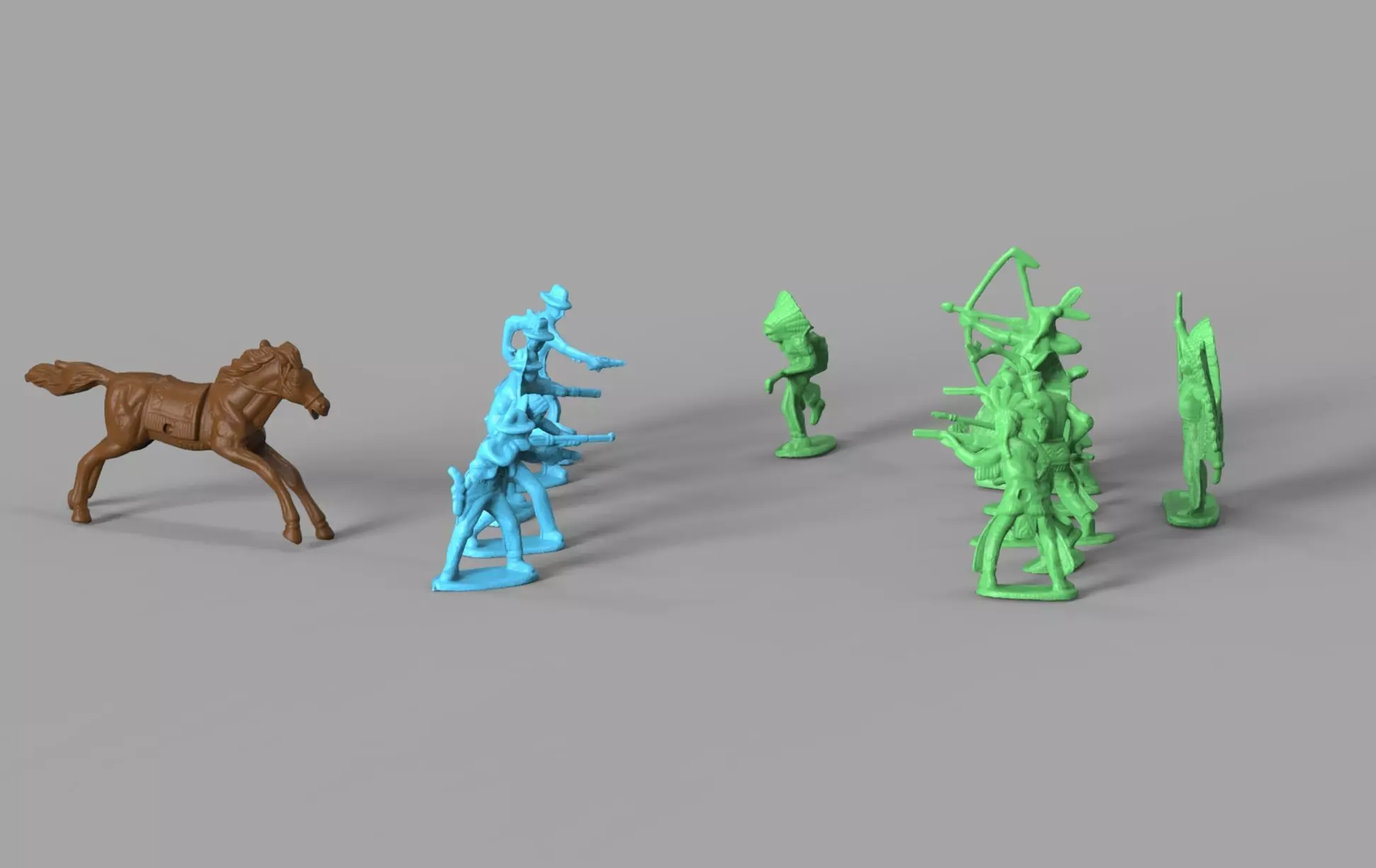 Cowboys and Native Americans Miniature Pack 3D model