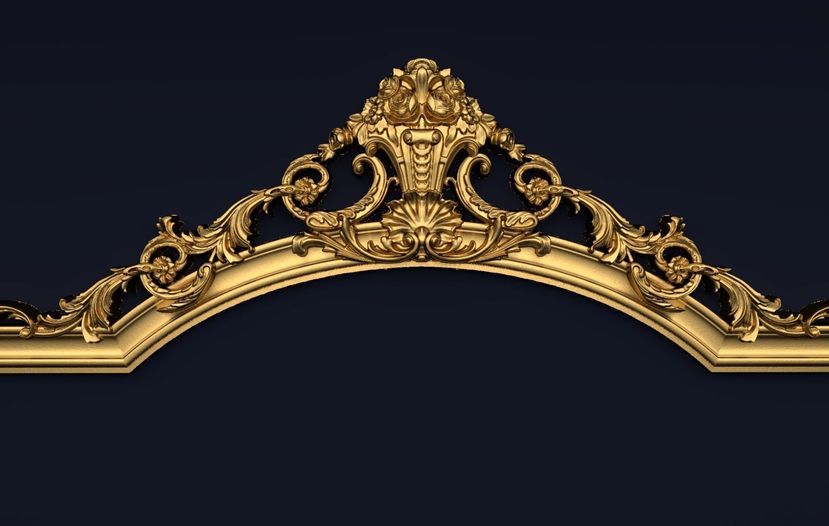 Classic Carved Bed 3D model 04 3D model_1