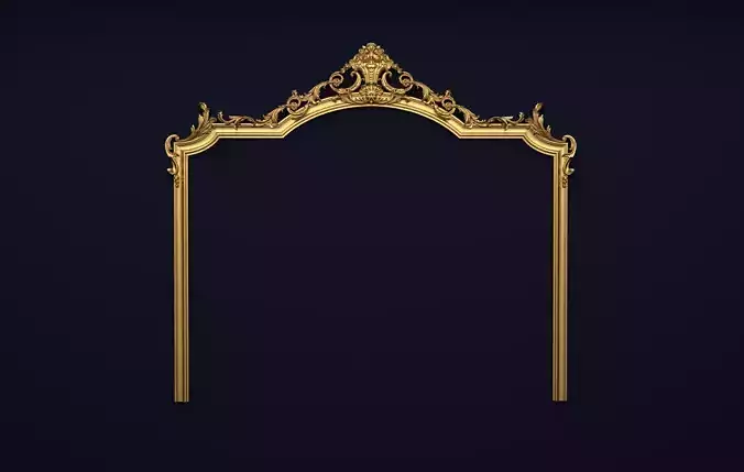 Classic Carved Bed 3D model 04