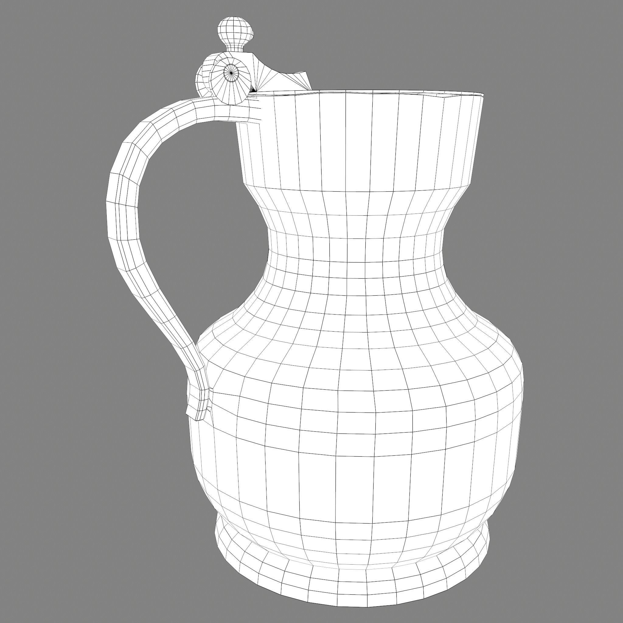 Pewter Jug Low-poly 3D model_36