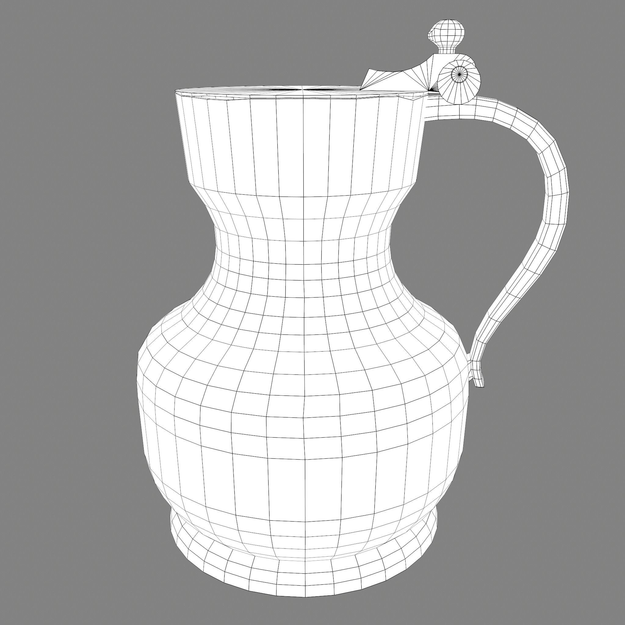 Pewter Jug Low-poly 3D model_37