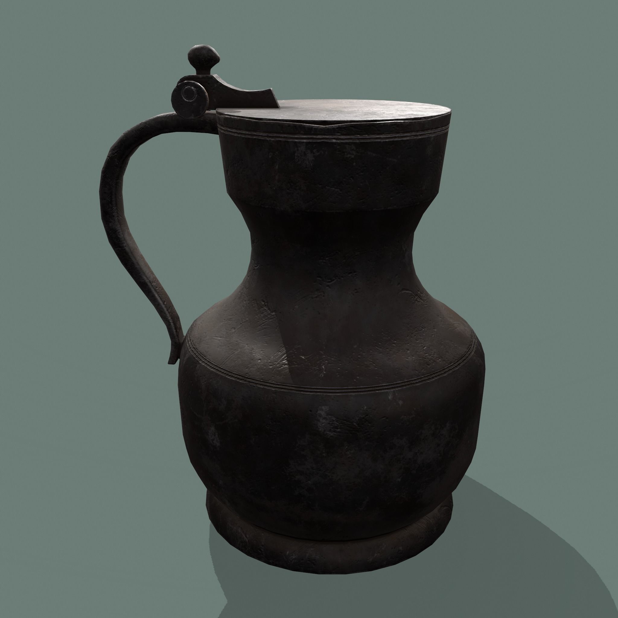 Pewter Jug Low-poly 3D model_2