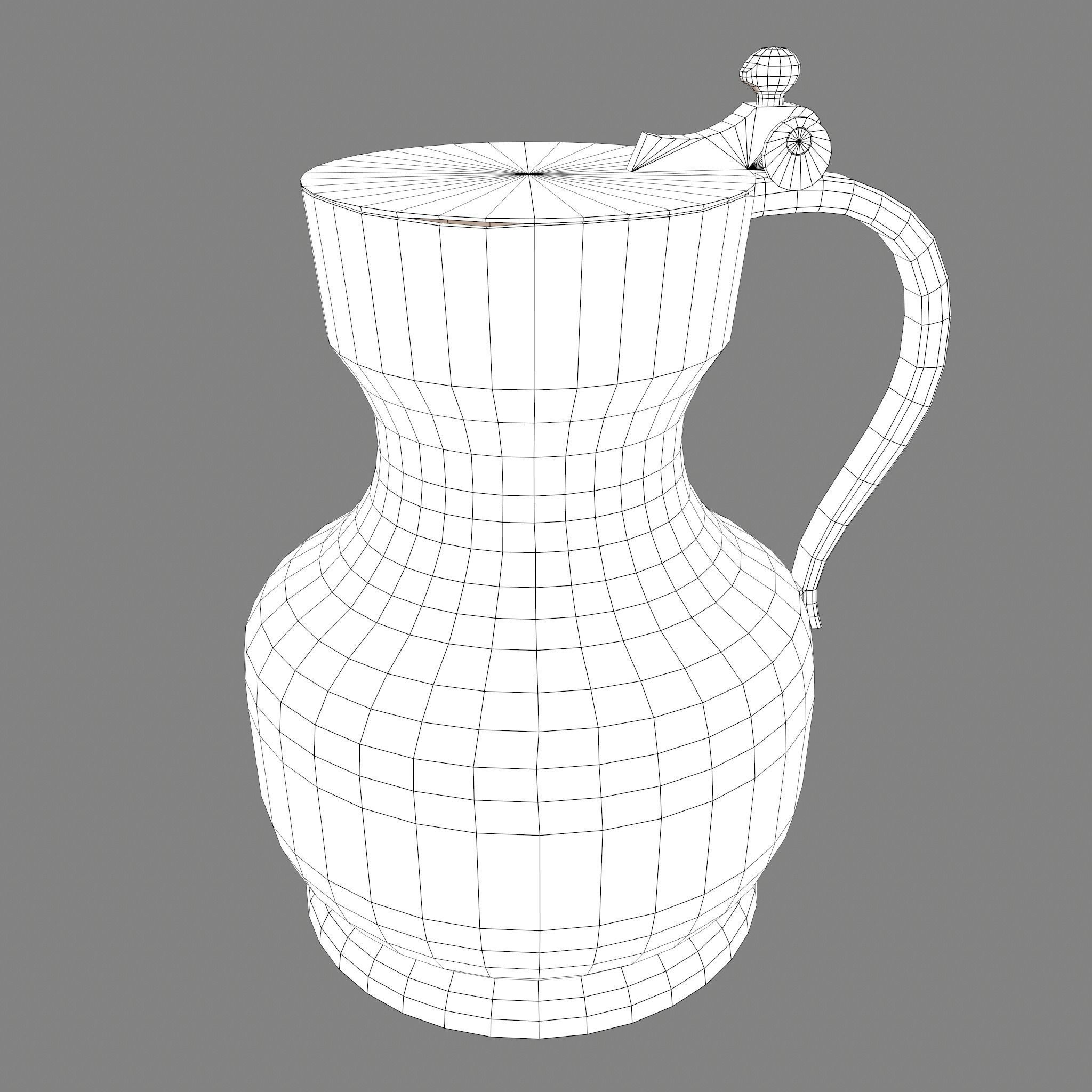 Pewter Jug Low-poly 3D model_21