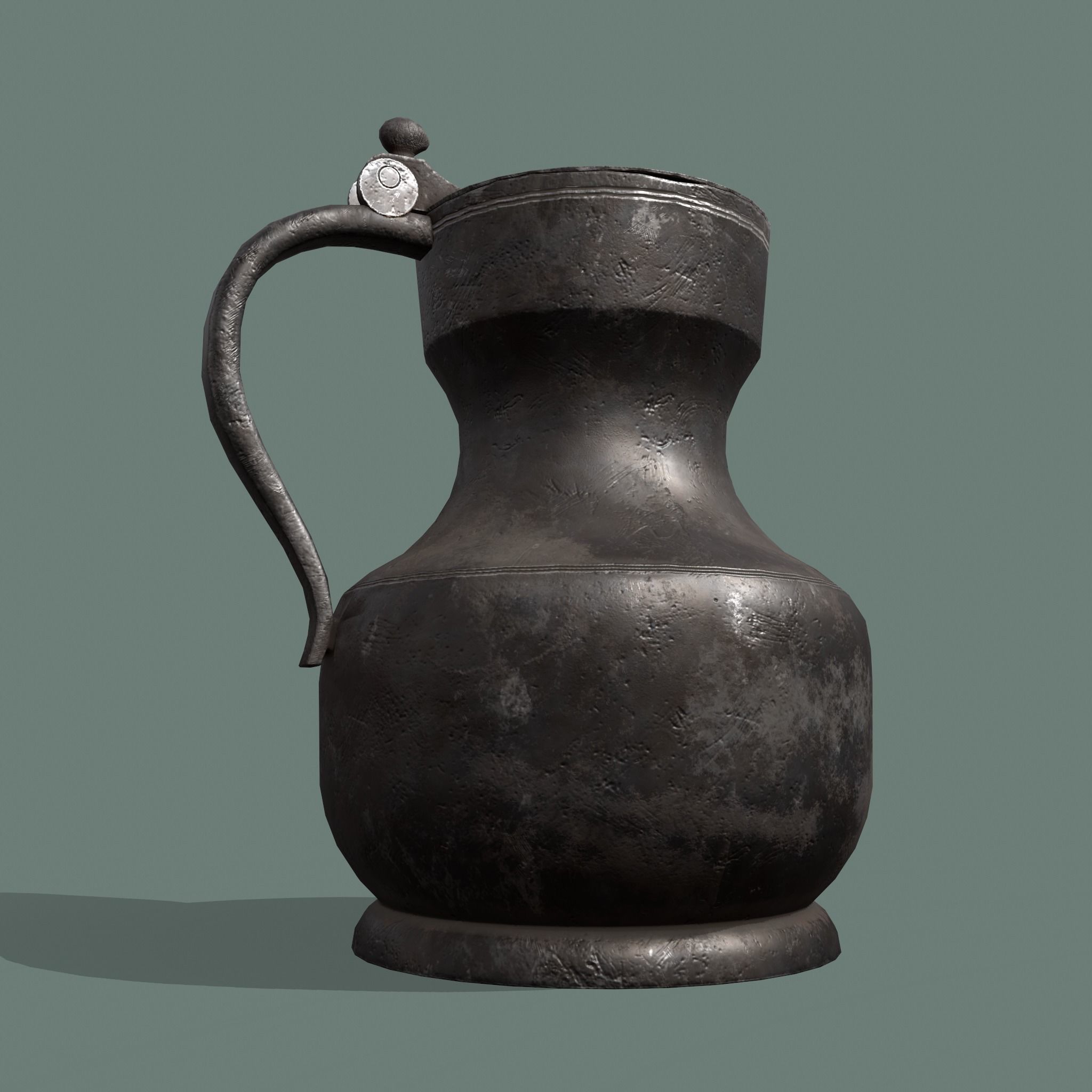 Pewter Jug Low-poly 3D model_17