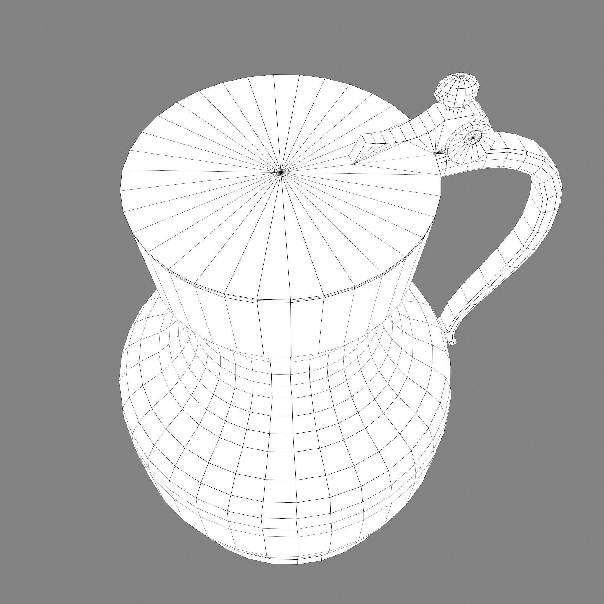 Pewter Jug Low-poly 3D model_23
