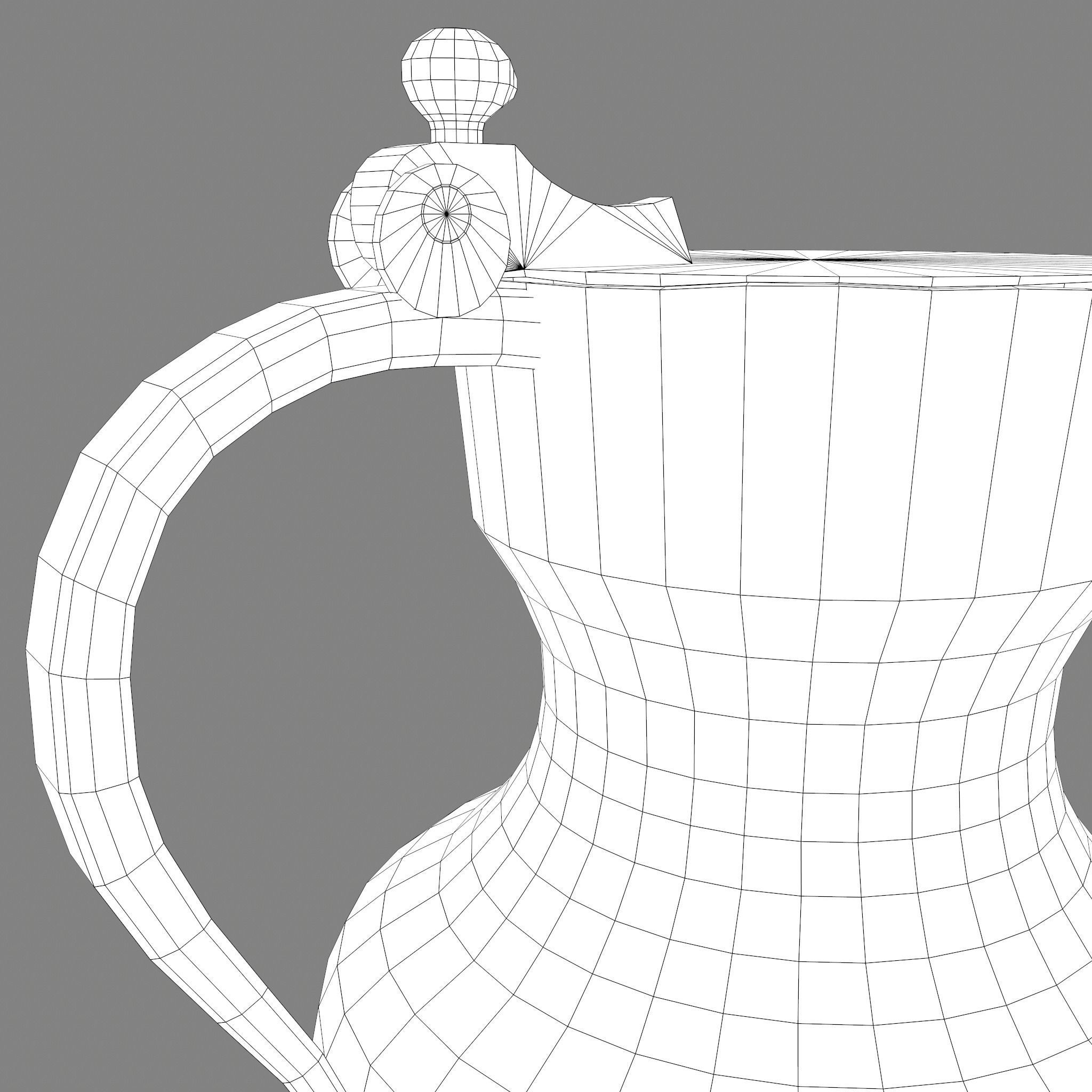 Pewter Jug Low-poly 3D model_35