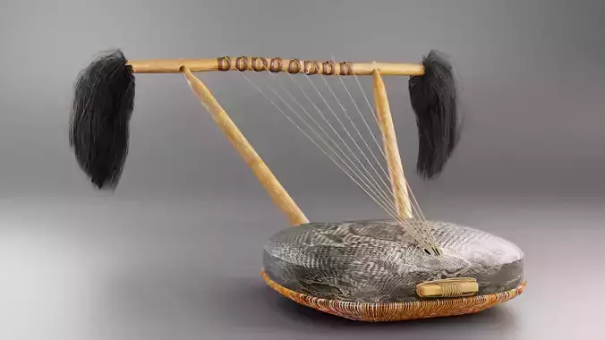 African Musical Instrument Endongo 3D model
